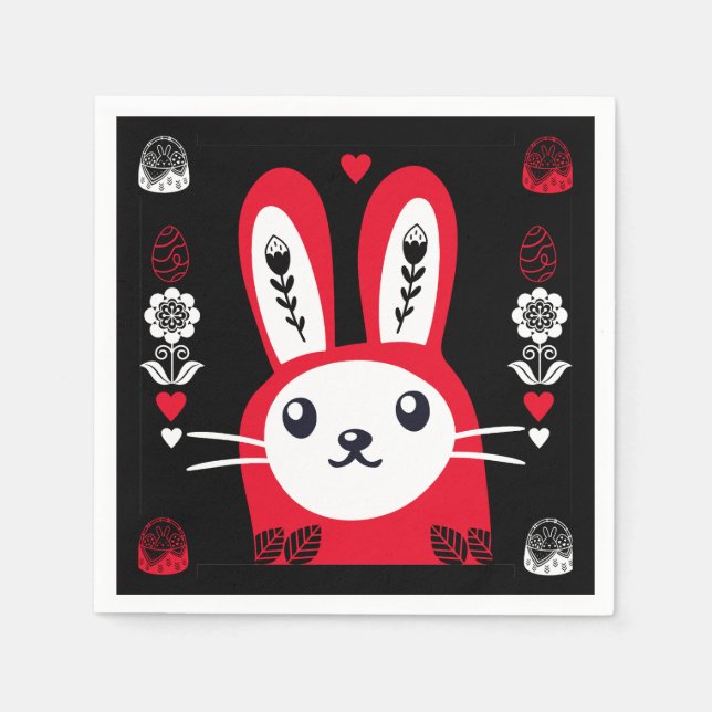 Påsk Chocolate Bunny Decor Pappersservett (Framsidan)