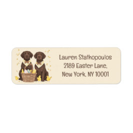 Påsk Chocolate Labrador Retriever Hundar Returadress Etikett