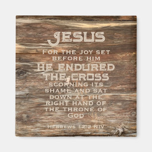 Påsk Christian Bible Verse Distress Wood Magnet