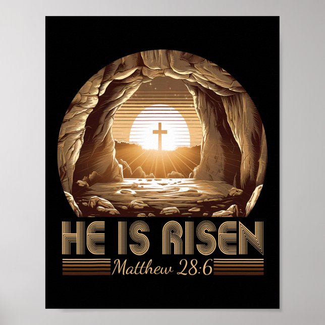 Påsk Christian han är reis Jesus Tom Grav Manar Poster (Framsidan)