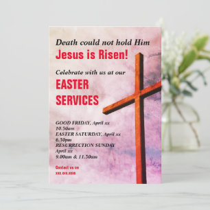 PÅSK CHURCH SERVICES Jesus är Risen Inbjudningar