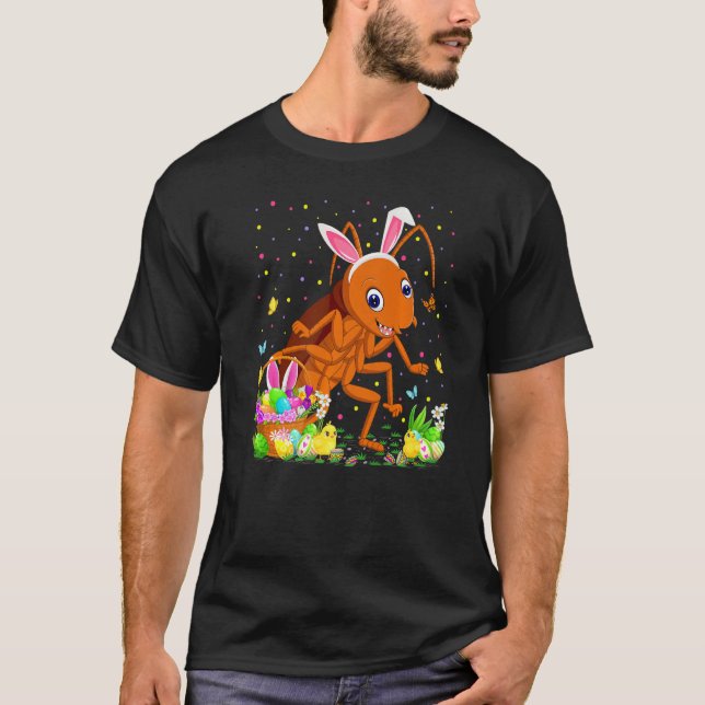 Påsk Cockroach Bunny Egg Hunting Cockroach Easte T Shirt (Framsida)