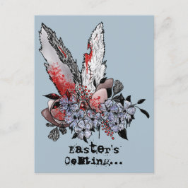 Påsk Coming Bunny Horror Vykort
