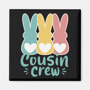 Påsk Cousin Crew Squad Family Matching Bunnies T Magnet