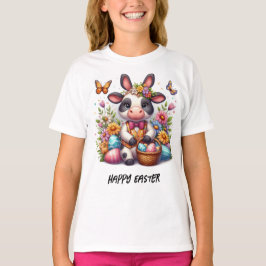 Påsk Cow Bunny med ägg T Shirt