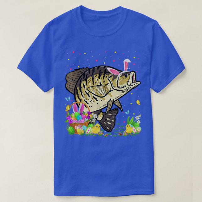 Påsk Crappie Fish Bunny Egg Hunting Crappie Öster T Shirt (Design framsida)