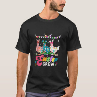 Påsk Crew Three Blommigt Bunny Chickens Bow Tie Ea T Shirt