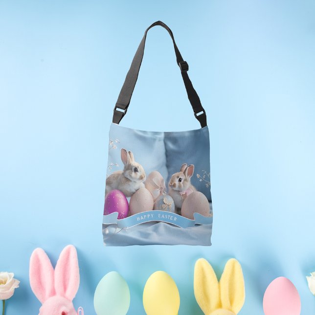 Påsk Crossbody Bag Two Rabbits & Påskägg Axelväska (Skapare uppladdad)