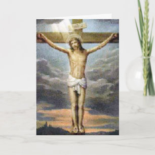 Påsk Crucifixion Religiösa Card Helgkort