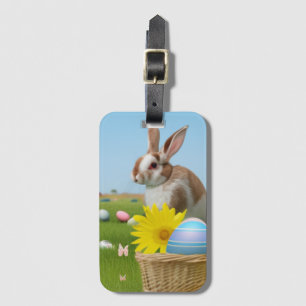 Påsk Cute Bunny för en positiv stämning Bagagebricka