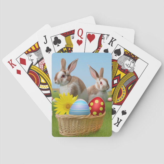 Påsk Cute Bunny för en positiv stämning Casinokort (Baksidan)