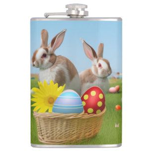 Påsk Cute Bunny för en positiv stämning Fickplunta