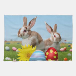 Påsk Cute Bunny för en positiv stämning Kökshandduk