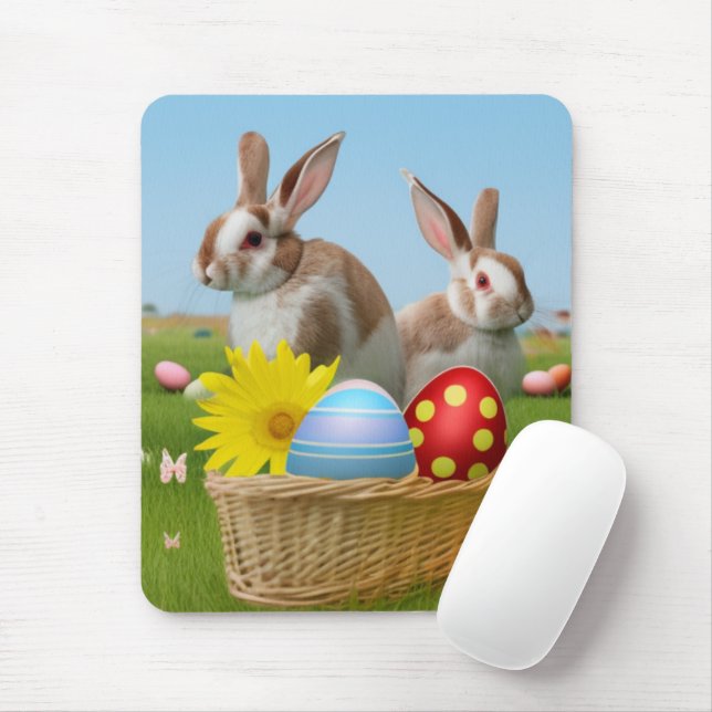 Påsk Cute Bunny för en positiv stämning Musmatta (Med mus)