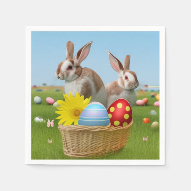 Påsk Cute Bunny för en positiv stämning Pappersservett (Framsidan)