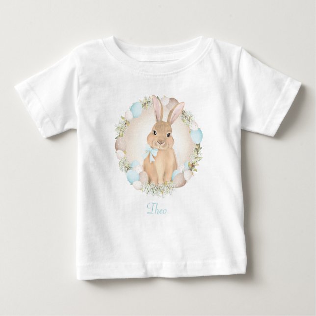 Påsk Cute Bunny, Personlig Pojke T Shirt (Framsida)