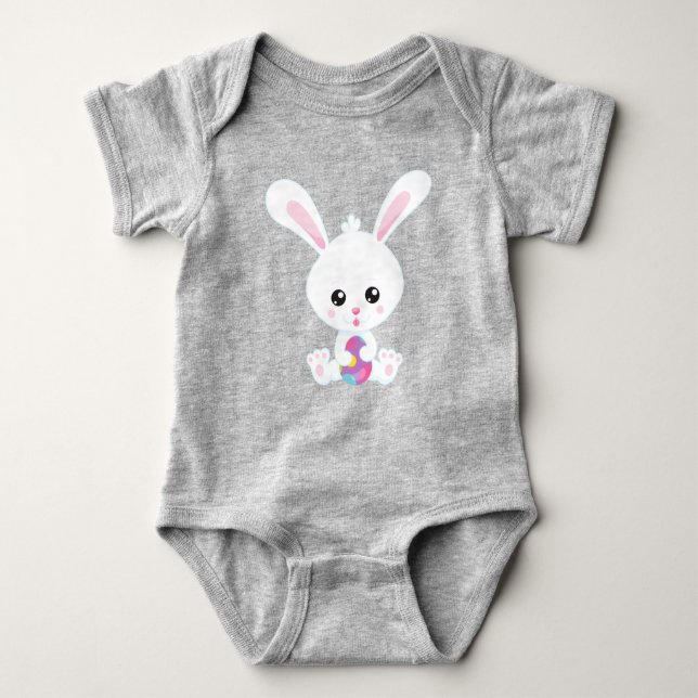 Påsk, Cute Bunny, White Bunny, Påskäggen T Shirt (Framsida)