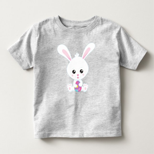 Påsk, Cute Bunny, White Bunny, Påskäggen T Shirt (Framsida)