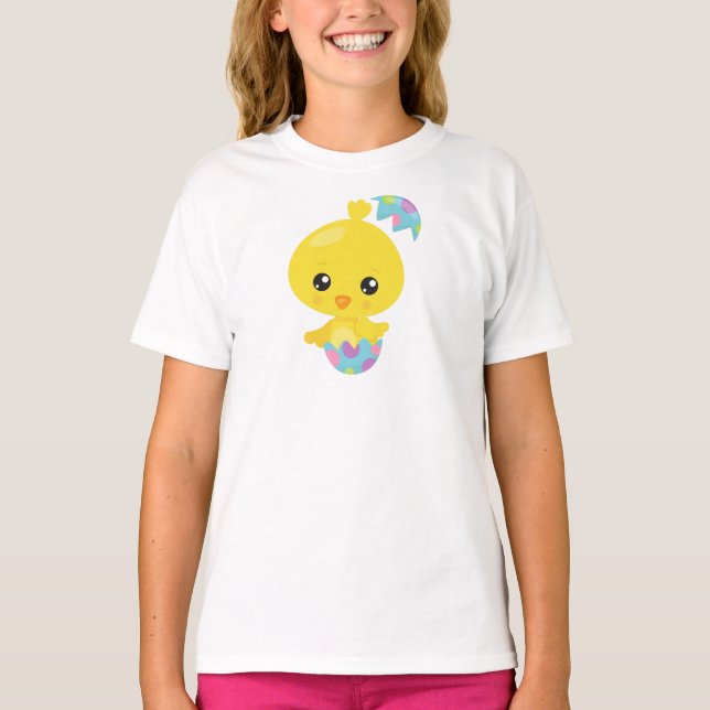 Påsk, Cute Chicken, Baby Chicken, Påskäggen T Shirt (Framsida)
