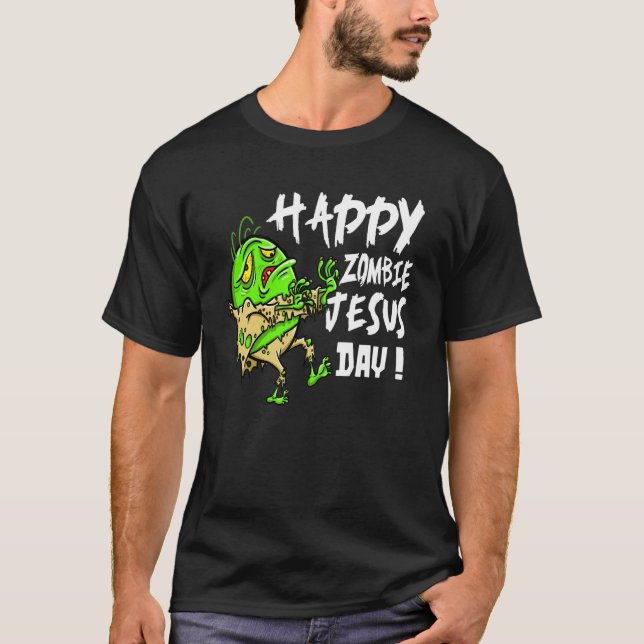 Påsk Cute Lycklig Zombie Jesus Day Påskhare T Shirt (Framsida)