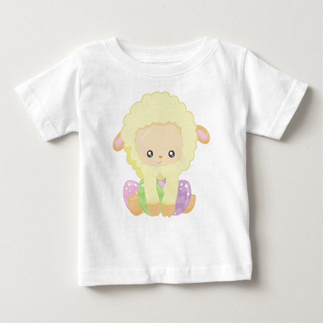 Påsk, Cute Sheep, Little Sheep, Påskägg T Shirt (Framsida)