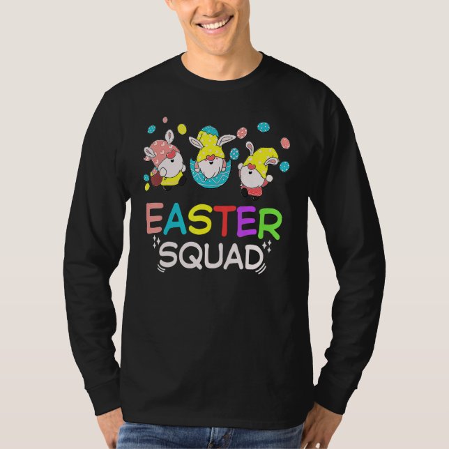 Påsk Cute Three Gnomes Påskägg Bunny Påsk T Shirt (Framsida)