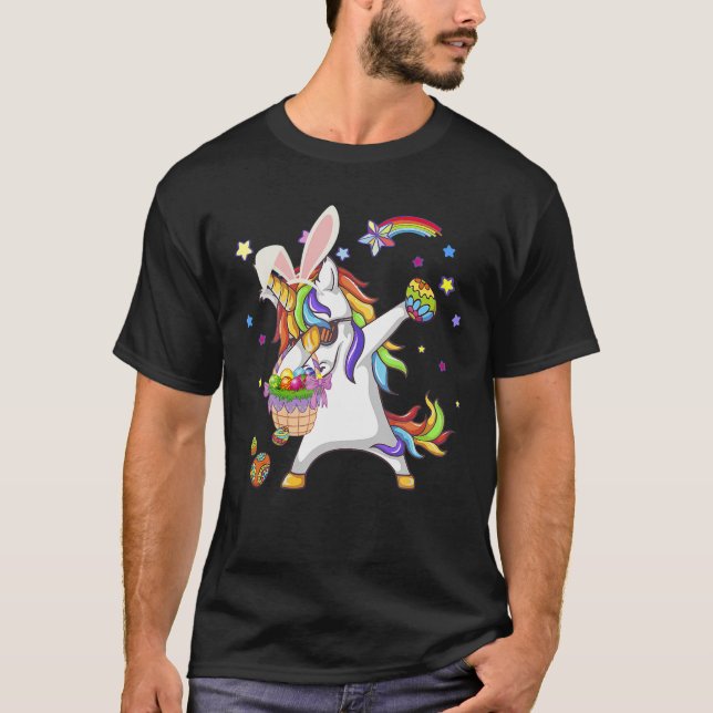 Påsk Dabbing Unicorn Tee Kids Gift (Framsida)