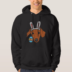 Påsk Dachshund Bunny Öron Wiener Weiner Hund Manar Hoodie