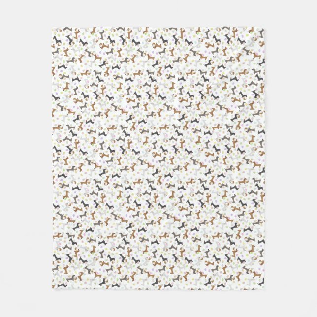 Påsk Dachshund Fleecefilt (Framsidan)