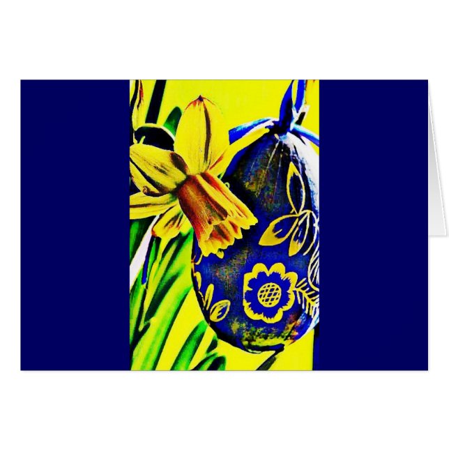 Påsk Daffodil Hälsningskort (Framsidan Horizontal)