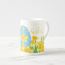 Påsk Daffodils Bone China Mugg