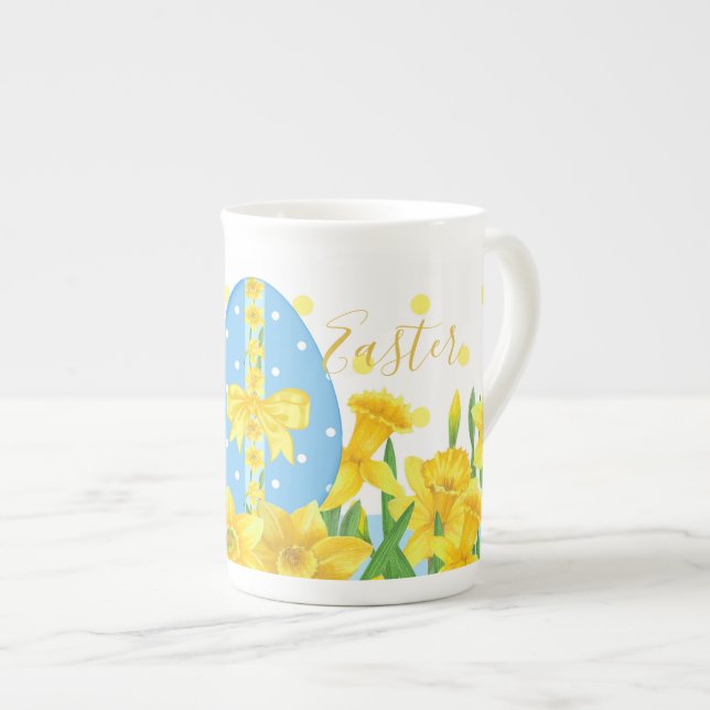 Påsk Daffodils Bone China Mugg Benporslin Mugg (Framsida höger)