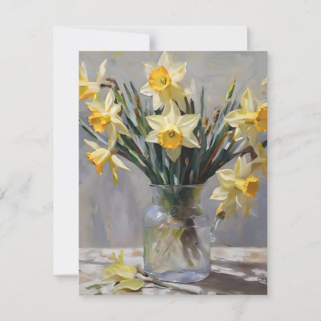 Påsk Daffodils D. Oljor Julkort (Framsida)