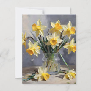 Påsk Daffodils D. Oljor Julkort