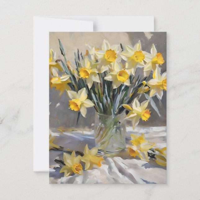 Påsk Daffodils F - Oljor Julkort (Framsida)