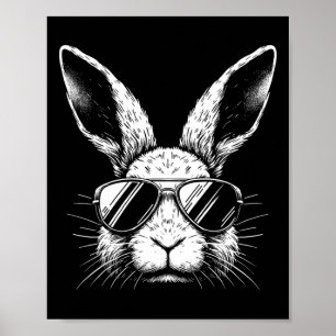 Påsk Dag Bunny Ansikte med solglasögon för Manar Poster