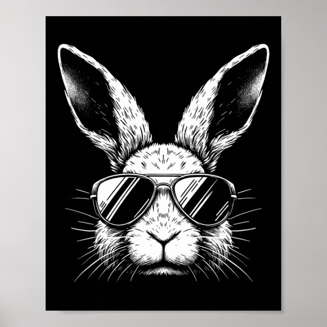 Påsk Dag Bunny Ansikte med solglasögon för Manar Poster (Framsidan)