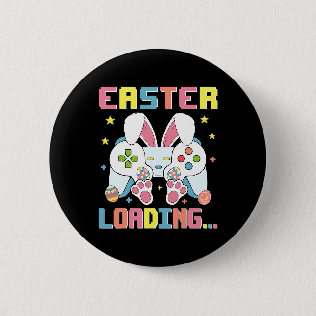 Påsk Dag Bunny Påsk laddar videospel Gi Knapp (Framsida)