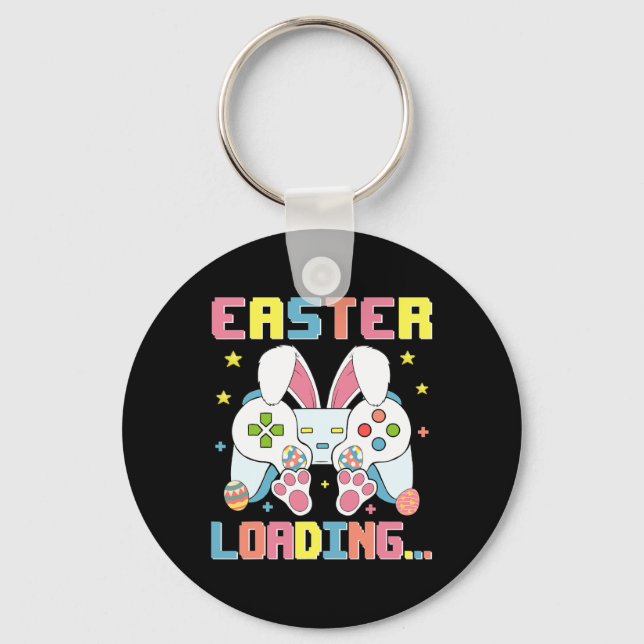 Påsk Dag Bunny Påsk laddar videospel Gi Nyckelring (Framsida)