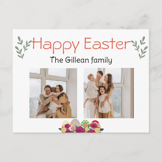 påsk dag, glad påsk till andra foto i familjen helg vykort (Framsida)