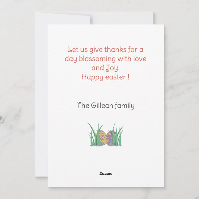 påsk dag, glad påsk till andra foto i familjen julkort (Baksida)