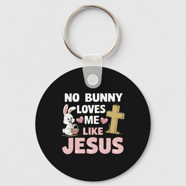 Påsk Dag ingen Bunny Kärlek mig som Jesus Christia Nyckelring (Framsida)