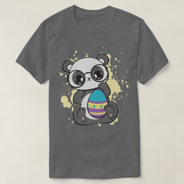 Påsk Dag Little Panda med Egg Hunt Vår Anime T Shirt (Design framsida)