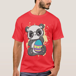 Påsk Dag Little Panda med Egg Hunt Vår Anime T Shirt