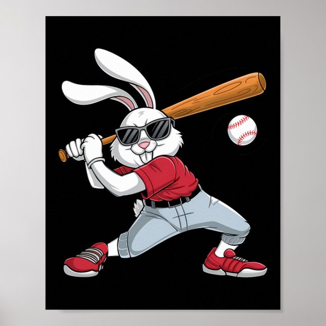 Påsk Dag Rabbit som spelar Bysebyll Boys Kids Bunn Poster (Framsidan)