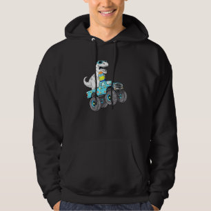 Påsk Dag T Rex Dino Riding a Monster Lastbil Boys Hoodie