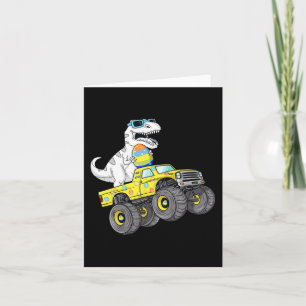 Påsk Dag T Rex Dino Riding a Monster Lastbil Boys Kort