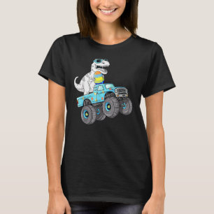 Påsk Dag T Rex Dino Riding a Monster Lastbil Boys Shirt