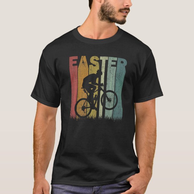 Påsk-dagars cykling av Retro-grafik, lätt Påsk T Shirt (Framsida)