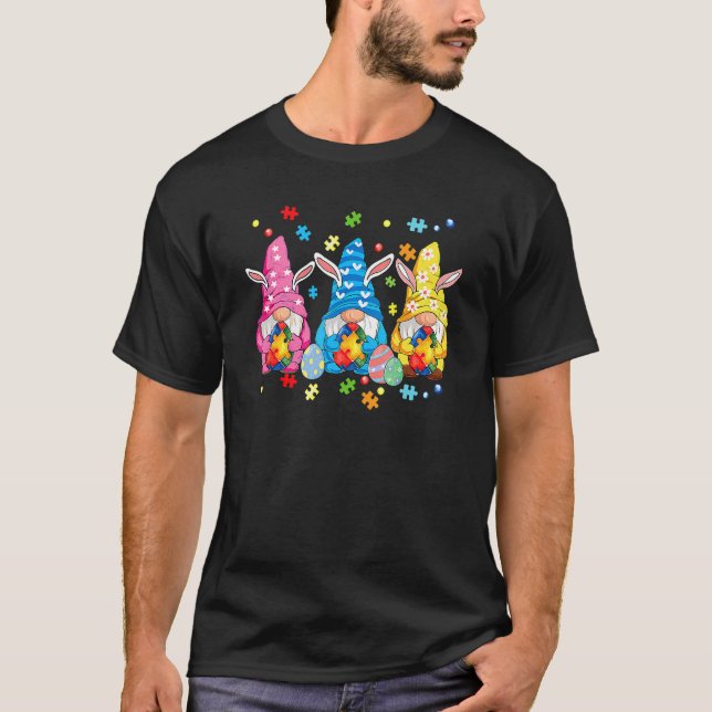 Påsk Dagen 2022 2 för Gnome Autism Awareness T Shirt (Framsida)
